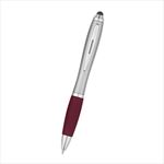 Silver Barrel with Burgundy Rubberized Grip